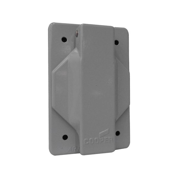 Placa para receptáculo sencillo con tapa cubre polvo, para intemperie. AH102040 Arrow Hart