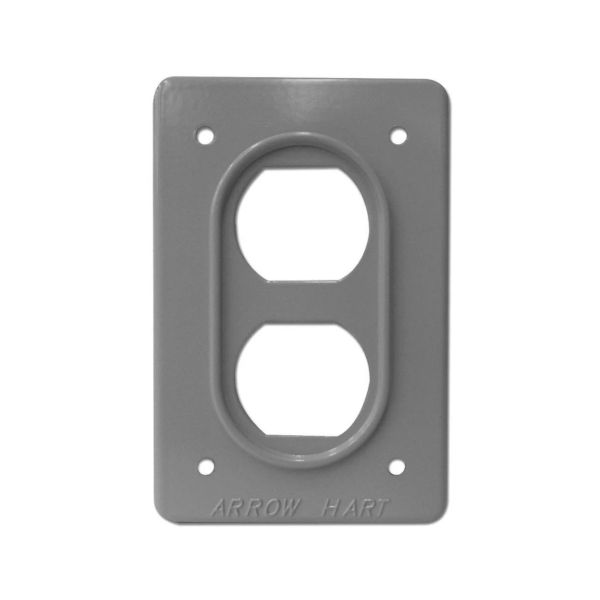 Placa para receptáculo dúplex, uso rudo, aluminio. AH23 Arrow Hart