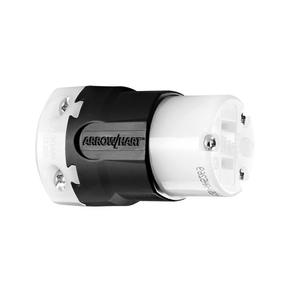 Conector de entrada recta, 15 A, 125 V, color negro. AH5269 Arrow Hart