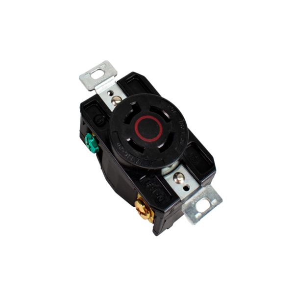 Receptáculo de Nylón, simple, 20 A, 480 V, trifásico, 3P4W, rojo/negro, AHCL1620R Arrow hart 