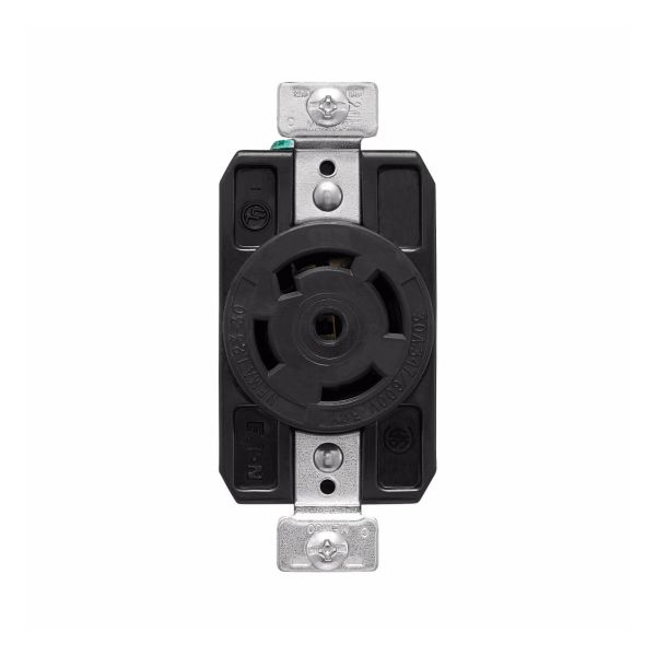 Receptáculo negro de nylon, 4 polos, 30 A. Arrow Hart