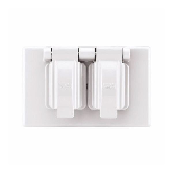 Tapa para intemperie de receptáculo dúplex, blanco. S1962W-SP Arrow Hart