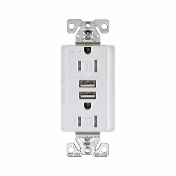 Receptáculo dúplex con doble puerto USB, 15 A. Arrow Hart 