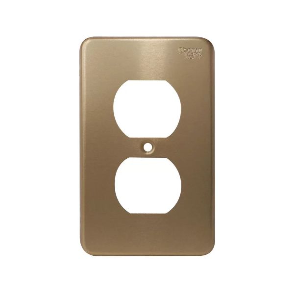 Placa para receptáculo dúplex, aluminio, oro. WD95101 Arrow Hart