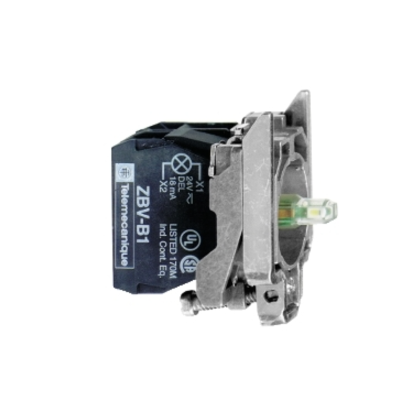 Cuerpo pulsador luminoso LED, 120VCA, 1NA+1NC, rojo. ZB4BW0G45 Schneider Electric