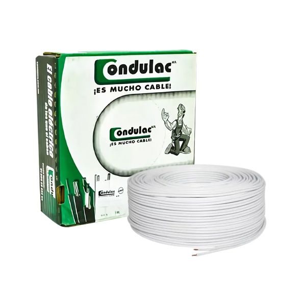 Cable POT dúplex, calibre 18, blanco, caja de 100 mts. SPT-18B Condulac