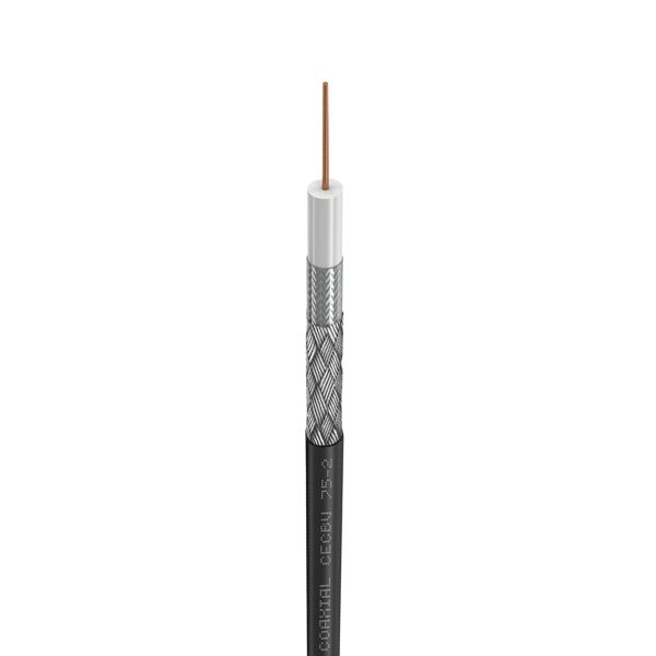 Cable coaxial CATV 59, calibre 22, malla 40%, negro, metro. CATV-59ET Condumex