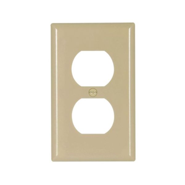 Placa para contacto dúplex termoplástica, marfil. 2132V Eaton