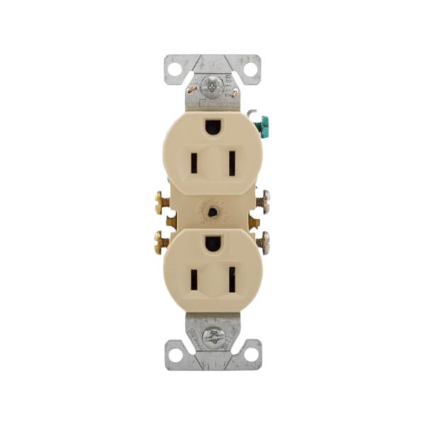 Contacto dúplex aterrizado, 2 polos, marfil. 270V Eaton