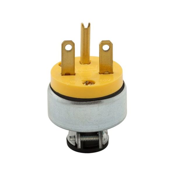 Enchufe de clavija recta, 15 A, con conexión a tierra, amarillo. 2866 Eaton
