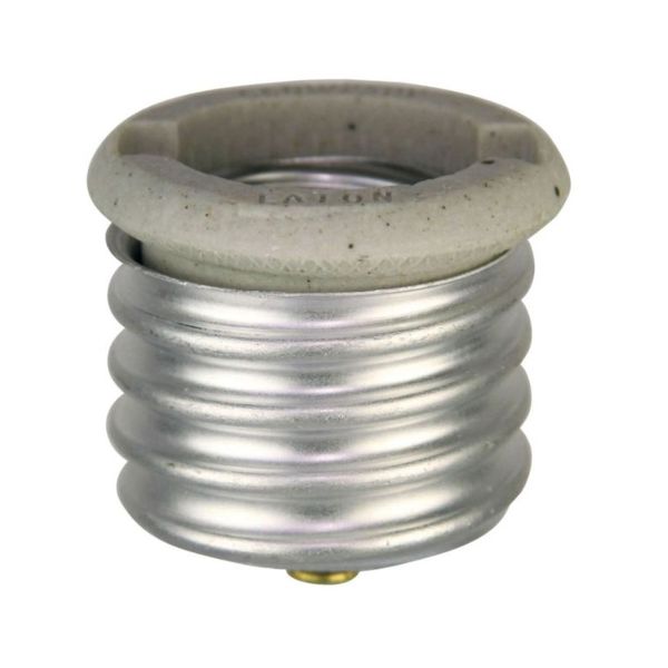 Adaptador portalámparas, base mediana, marfil. 332-BOX
