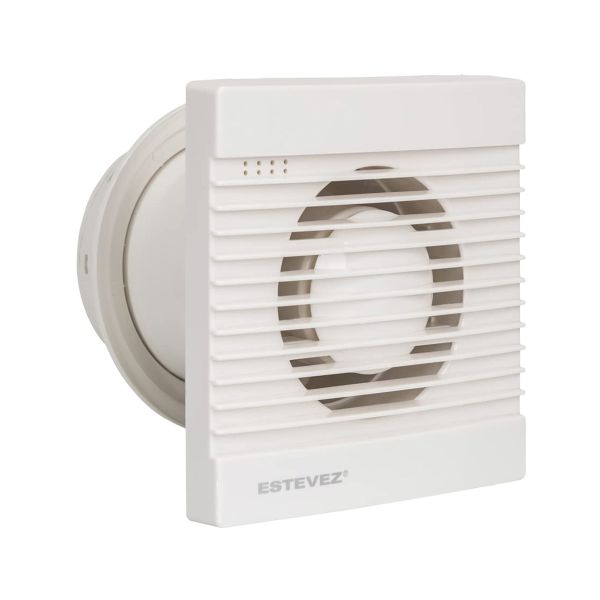 Extractor ultra delgado de 4", para pared, blanco. 1204-BL(ECO) Estevez