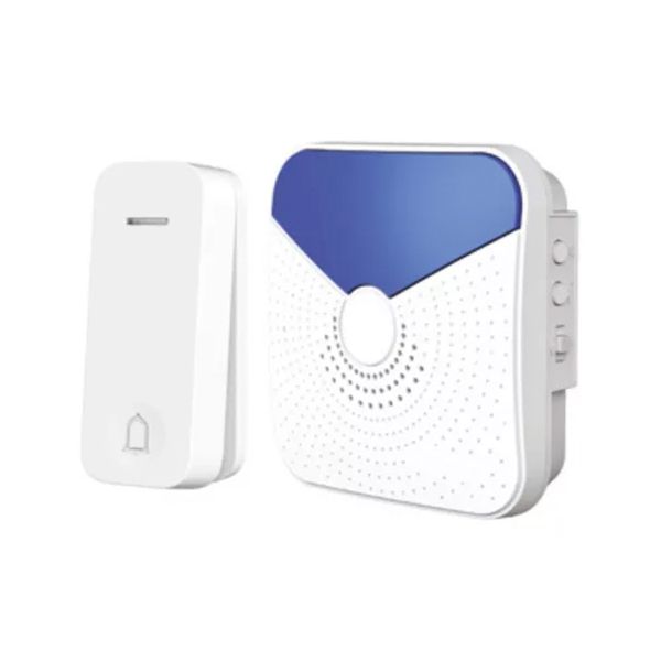 Timbre inalámbrico para pilas, con 32 tonos, blanco/azul. D651W-AZ Estevez