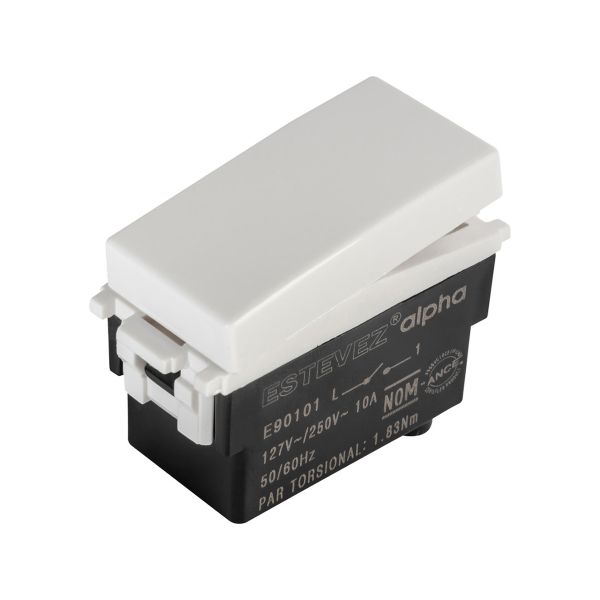 Interruptor sencillo, 10 A, blanco. E90101 Estevez