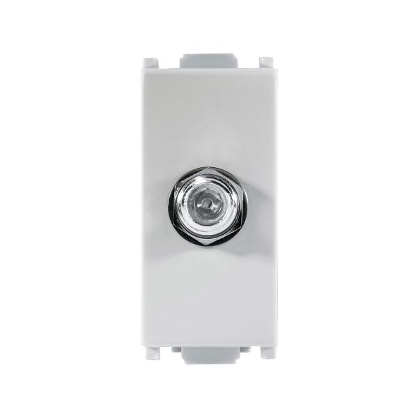 Toma de TV coaxial sencilla de conector roscado, blanco. E90113 Estevez