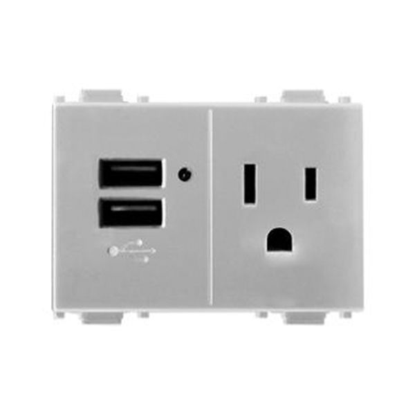 Contacto 2 polos + tierra y 2 puertos USB, 2.1 A. E90317 Estevez