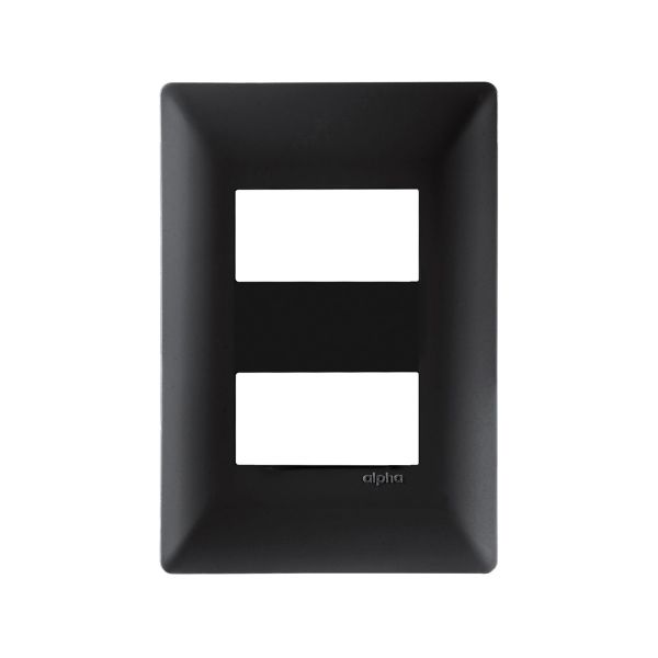 Placa de 2 ventanas, negro. E913BK2 Estevez