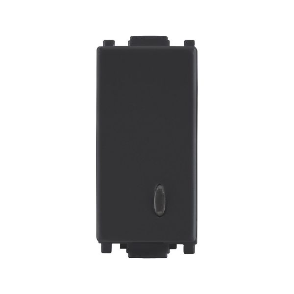 Interruptor sencillo con luz piloto LED, 10 A, negro. E92102 Estevez