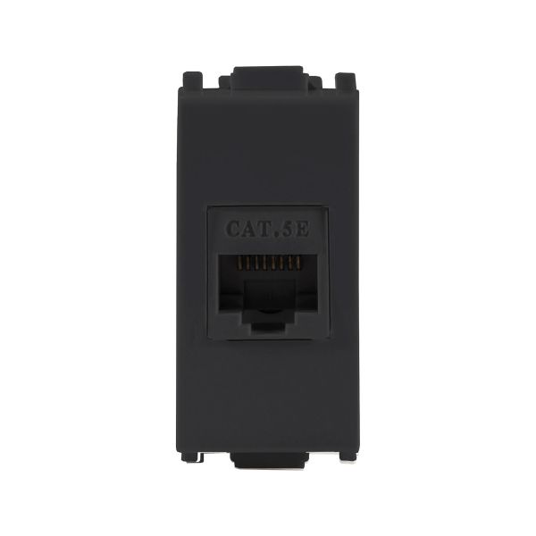 Toma de cómputo de 8 hilos RJ45, categoría 5E, negro. E92115 Estevez