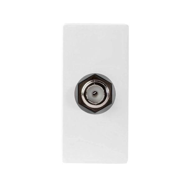 Toma coaxial TV con conector roscado, blanco. N0150-BL Estevez