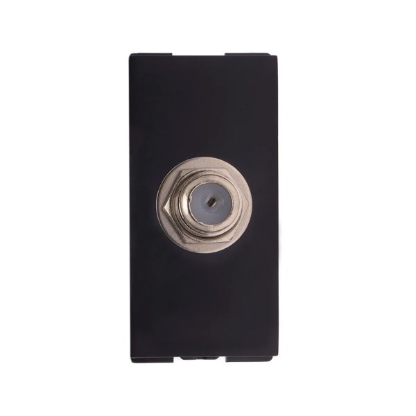 Toma coaxial TV con conector roscado, negro. N0150-NG Estevez
