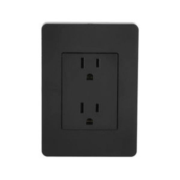 Contacto dúplex económico, 2 polos + tierra, 15 A, negro. N1325-NS Estevez