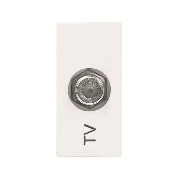 Toma coaxial TV con conector roscado, blanco. N2150-BL Estevez