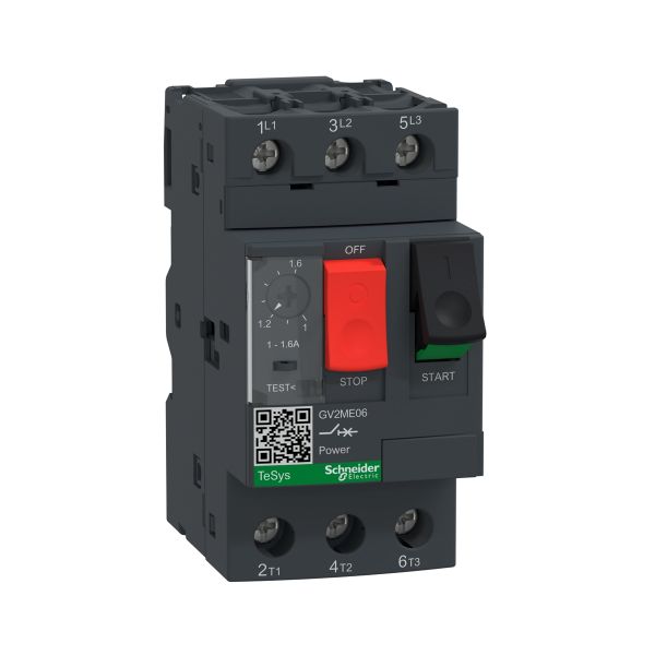 Arrancador termomagnético, 3 polos. GV2ME06 Schneider Electric