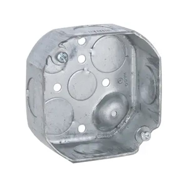 Caja octagonal de 4", base elevada, gris. 126 Hubbell