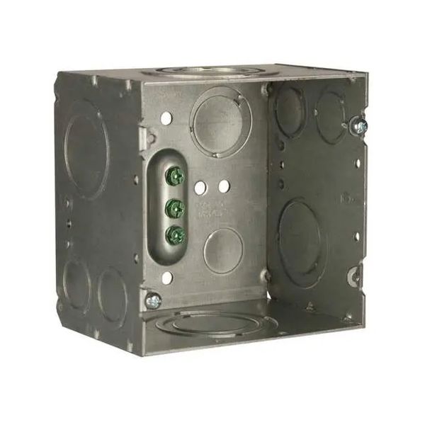 Caja cuadrada de 4.6", 12 orificios, gris. 260 Hubbell