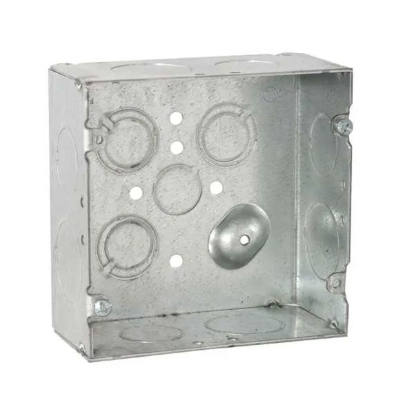 Caja cuadrada de 4.6", soldada, gris. 265 Hubbell