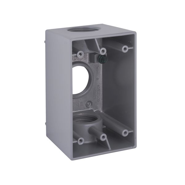 Caja profunda resistente a la intemperie, 3 salidas. 5387-0 Hubbell