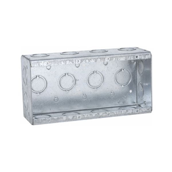 Caja de mampostería de 4 unidades, 2-1/2" de profundidad, gris. 693 Hubbell