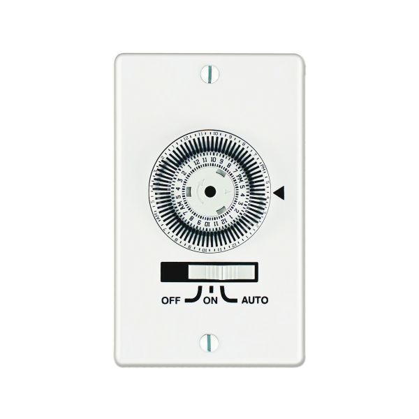 Temporizador mecánico de servicio pesado de 24 horas, SPST, blanco. KM2ST-1GMX Intermatic