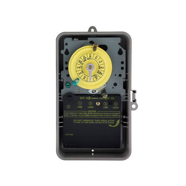 Interruptor temporizador mecánico de 24 horas, con caja plástica, T104PMX Intermatic