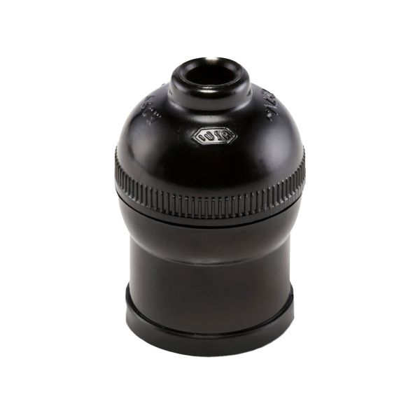 Portalámpara de baquelita sencillo con rosca, negro, 660 W. 111-R Iusa