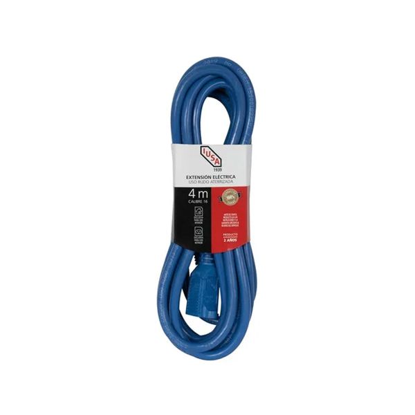 Extensión de uso rudo azul, 3 x 16 AWG, 4 m. 269352 Iusa