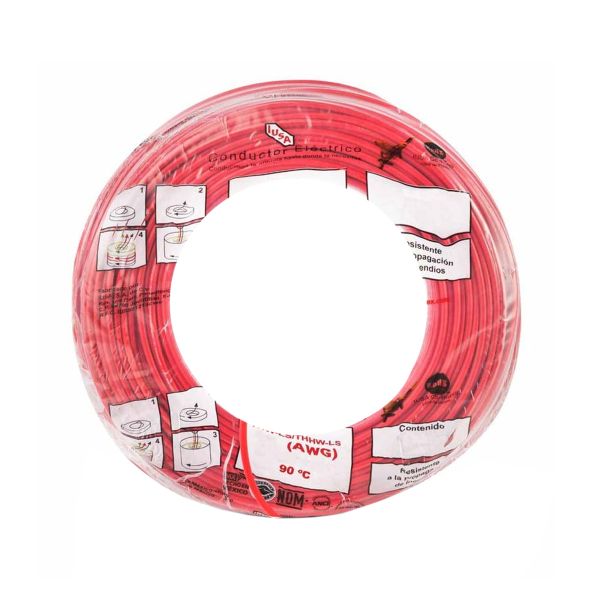 Alambre THW calibre 12, rojo, 100 mts. ATHW-12R IUSA