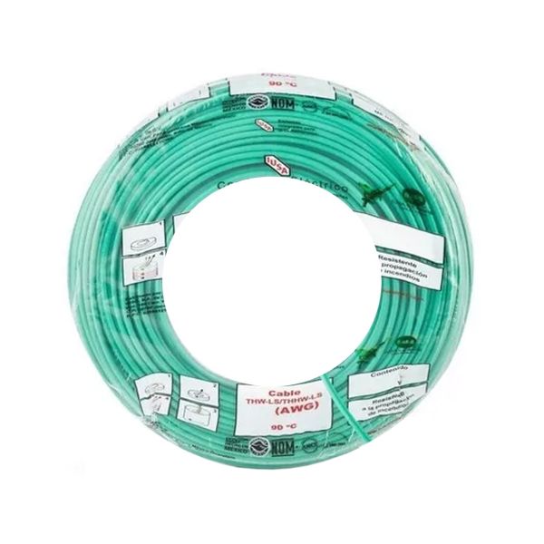 Alambre THW calibre 12, verde, 100 mts. ATHW-12V IUSA