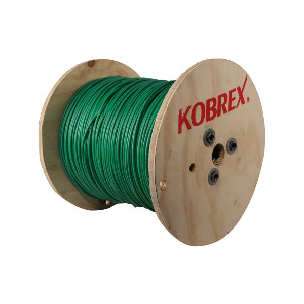 Cable THW-LS calibre 6, verde, carrete de 500 mts. CTHW-6CV Kobrex