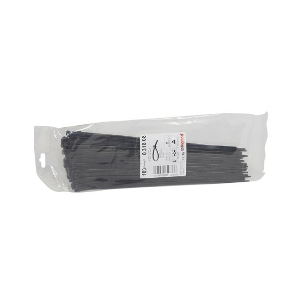 Cincho negro, 4.6 x 280 mm, bolsa de 100 unidades. 031808 Legrand