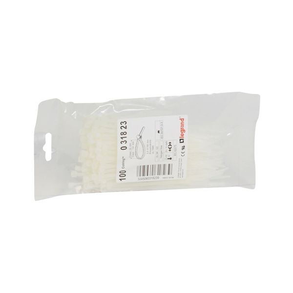Cincho transparente, 3.5 x 140 mm, bolsa de 100 unidades. 031823 Legrand