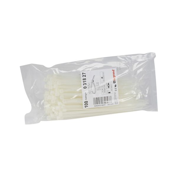 Cincho transparente, 4.6 x 180 mm, bolsa de 100 unidades. 031827 Legrand