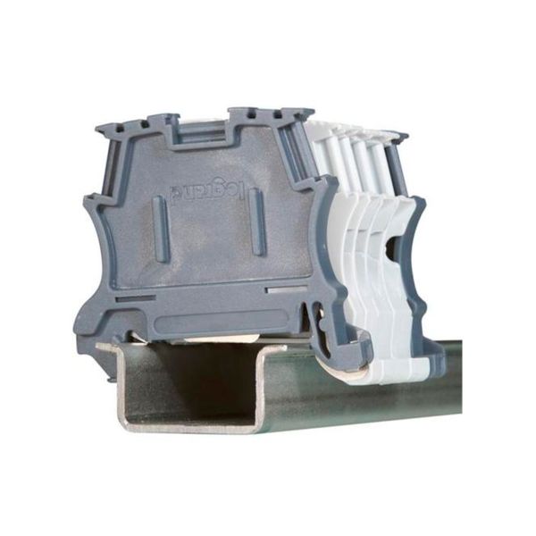 Tope de fijación a presión para riel DIN tipo omega, paso 6 mm. 037510 Legrand