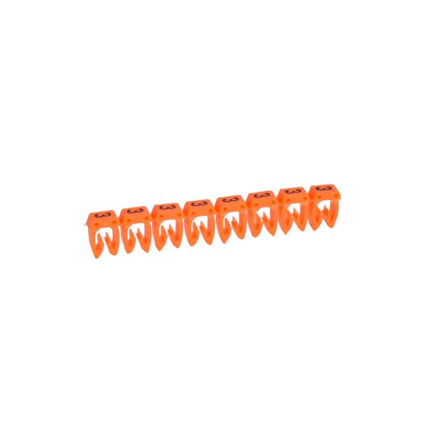 Etiqueta CAB 3 para cableado de 0.5 a 1.5 mm², número 3, naranja. 038213 Legrand