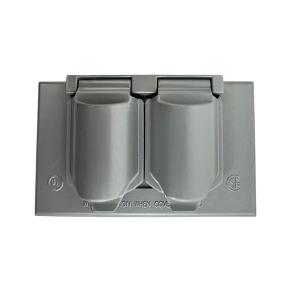 Tapa para contacto dúplex horizontal, resistente a la intemperie, gris. CA8-GH Legrand
