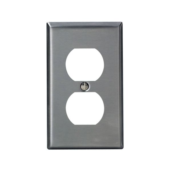 Placa de pared dúplex 1-Gang, acero inoxidable. 004-84003-040 Leviton