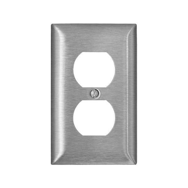 Placa de pared para receptáculo dúplex, acero inoxidable. 00SL8-000 Leviton