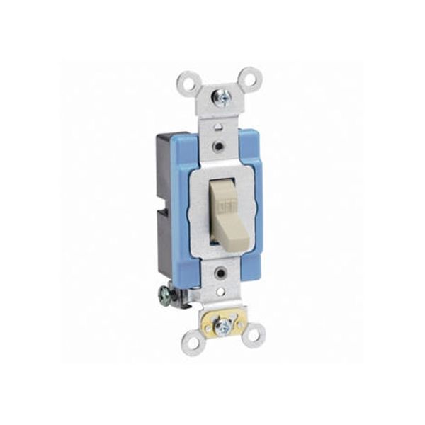 Interruptor de palanca, 15 A, con puesta a tierra automática, marfil. 01201-02I Leviton