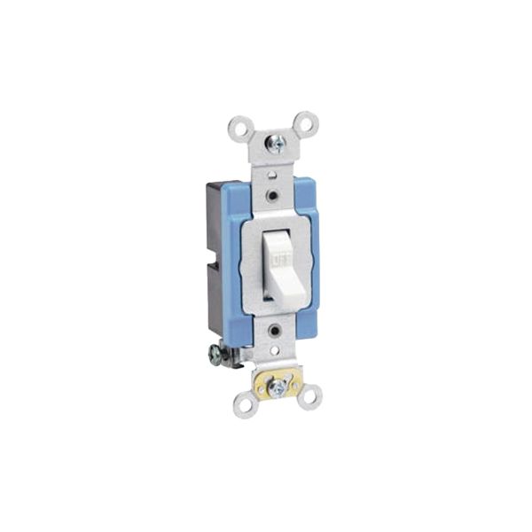 Interruptor de palanca, 15 A, con puesta a tierra automática, blanco. 01201-02W Leviton